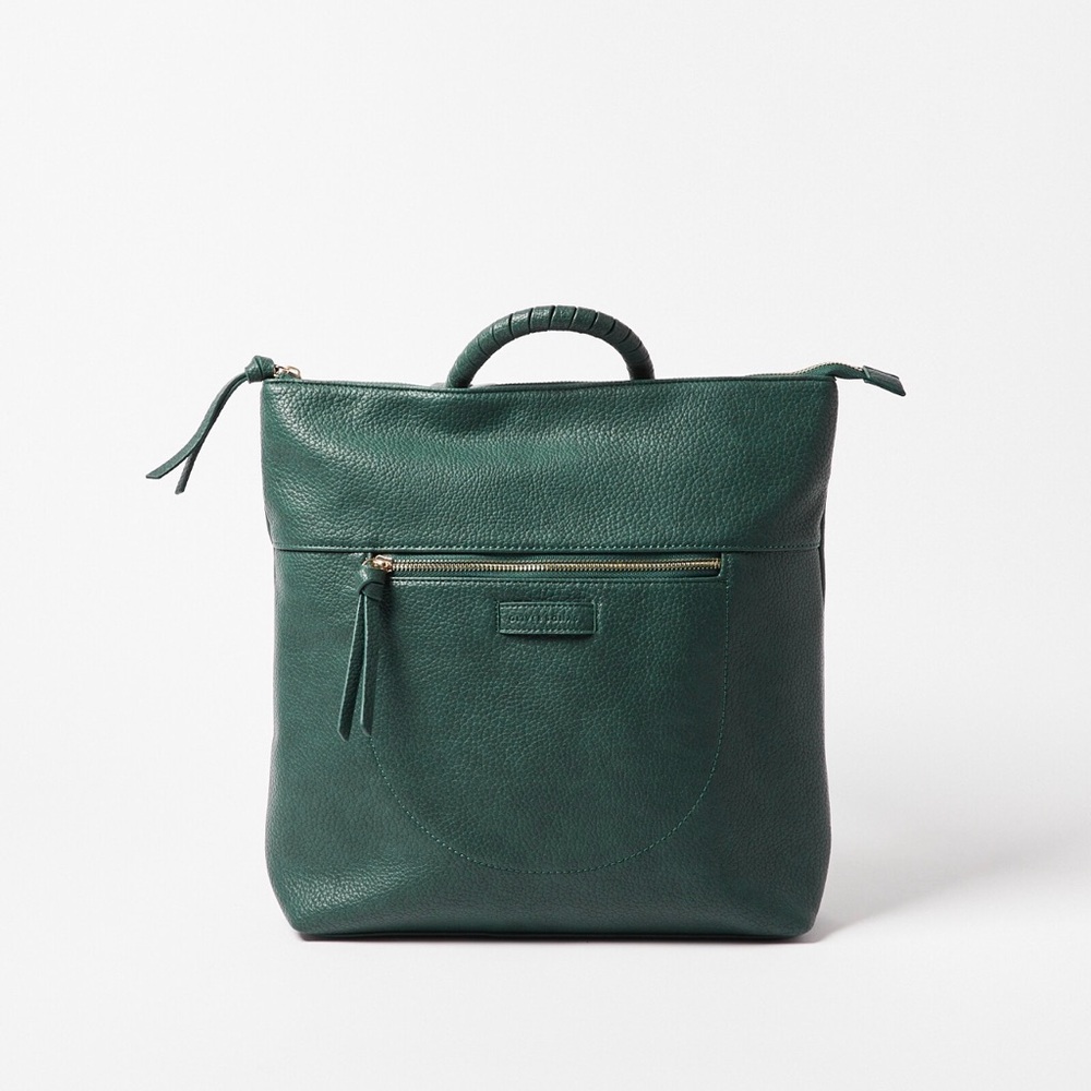 Oliver Bonas Alfa Teal Green Slim Backpack Medium
